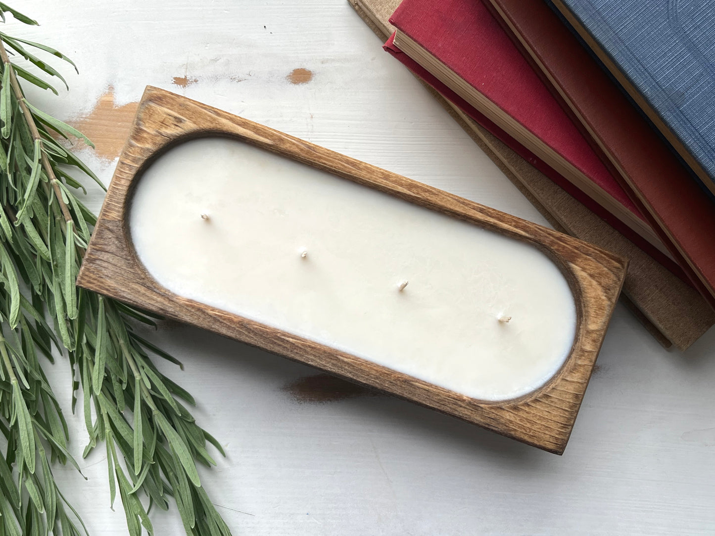 9 inch 4 wick Pine Dough Bowl Candle