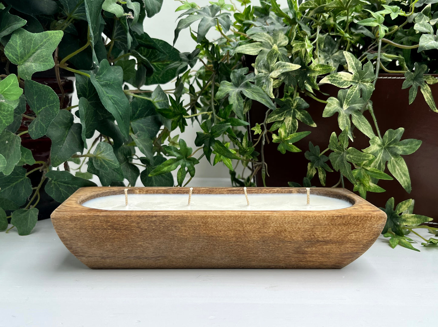 9 inch 4 wick Pine Dough Bowl Candle