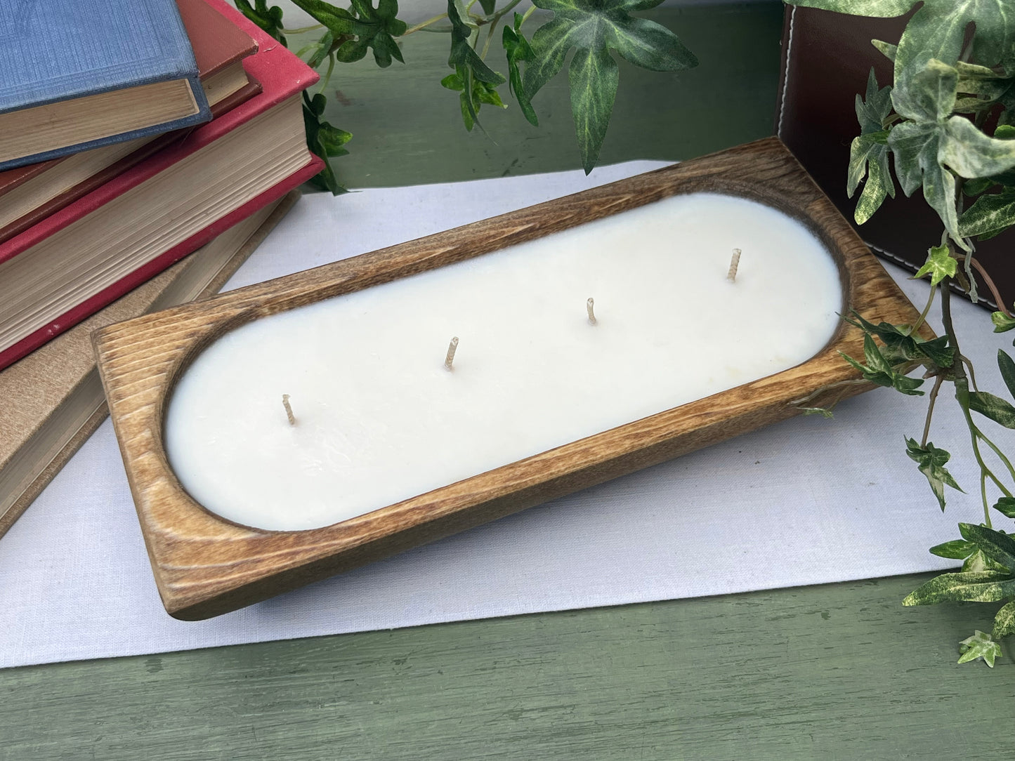9 inch 4 wick Pine Dough Bowl Candle