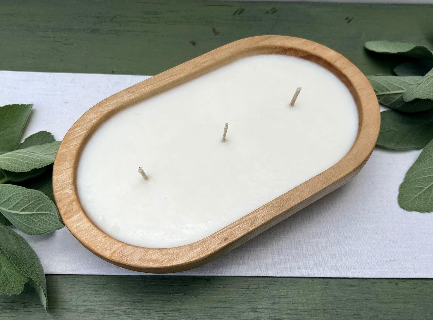 3 Wick Willow Dough Bowl Candle