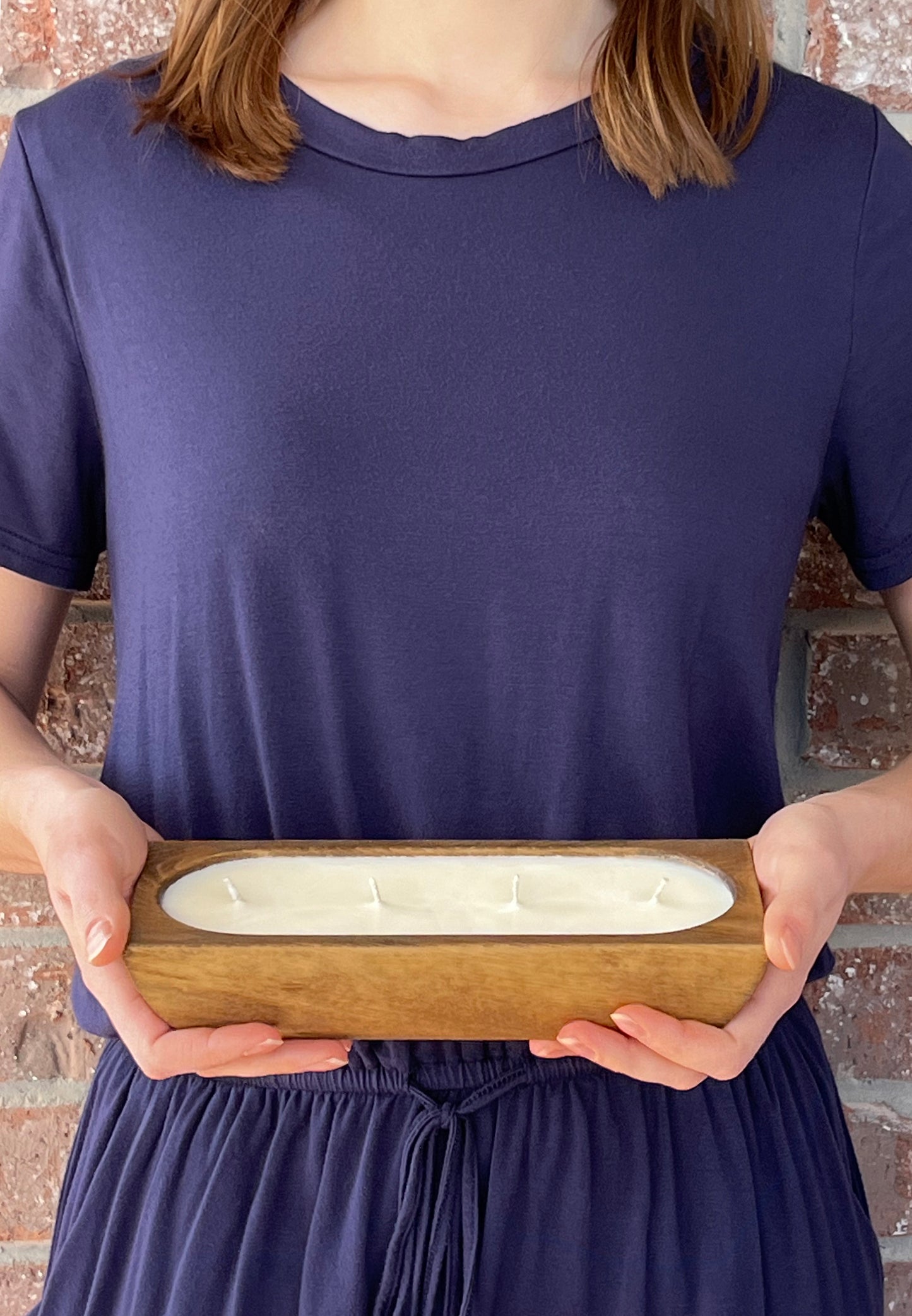 9 inch 4 wick Pine Dough Bowl Candle