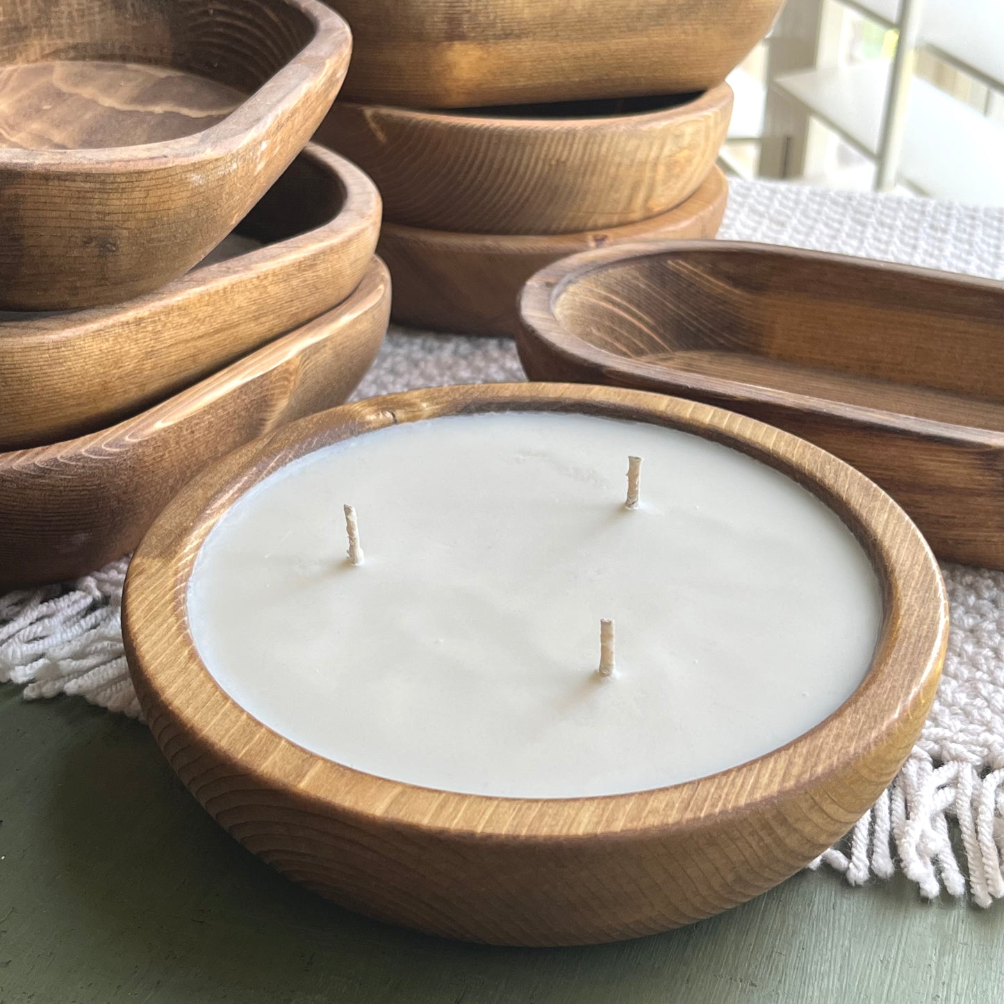 7.5 Inch Round Pine Candle
